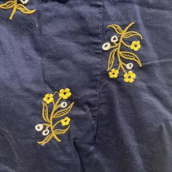 Lands End Navy Blue Cotyon Embroidered Floral Sheath Dress Womens 0P (1377) - Picture 3 of 5